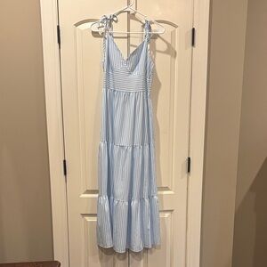 Sz small blue white stripe maxi dress